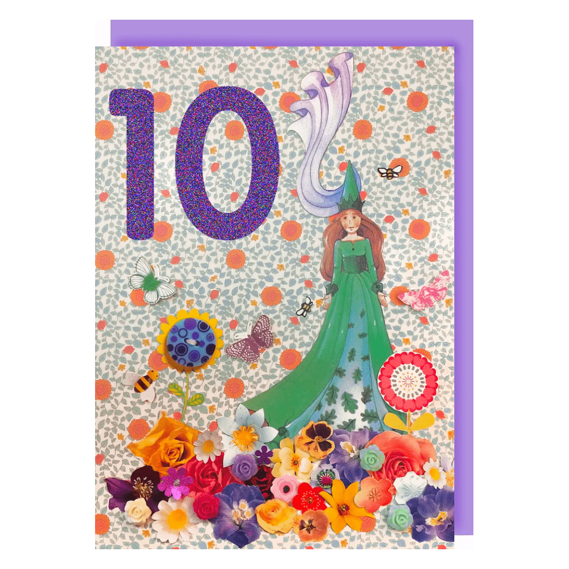 Collage Queen  Age 10 Birthday  Card Princess and 